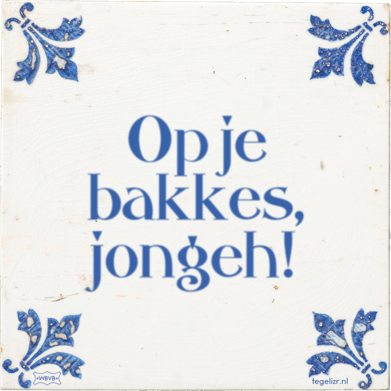 Op je bakkes, jongeh! - Online tegeltjes bakken
