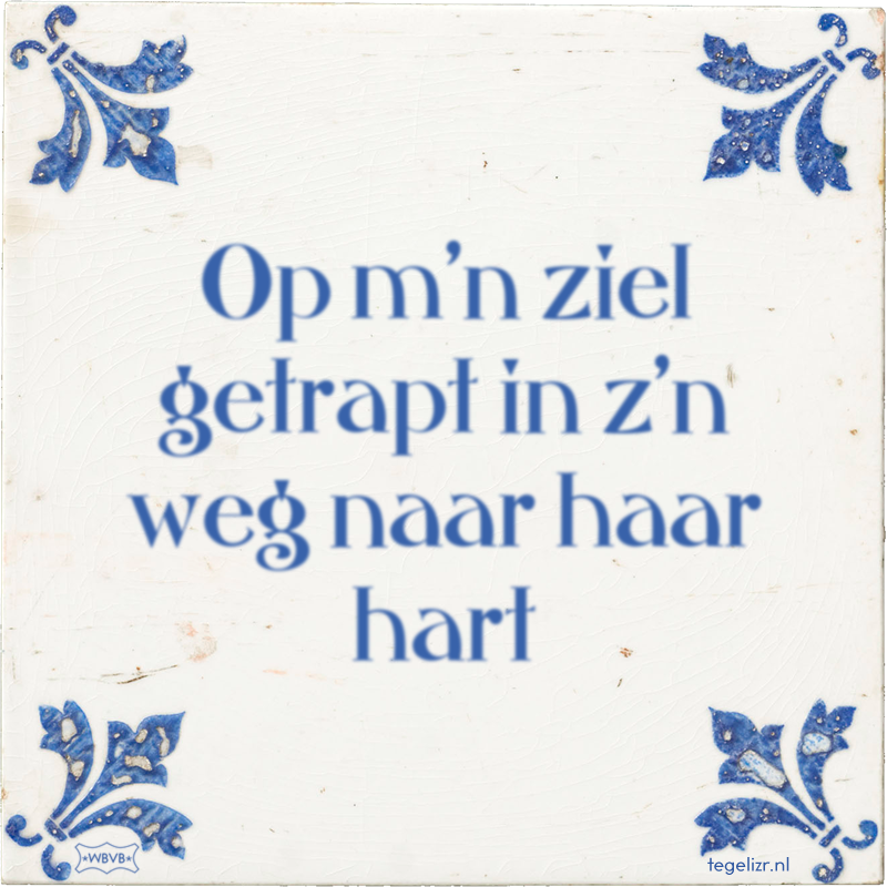 Op m'n ziel getrapt in z'n weg naar haar hart - Online tegeltjes bakken