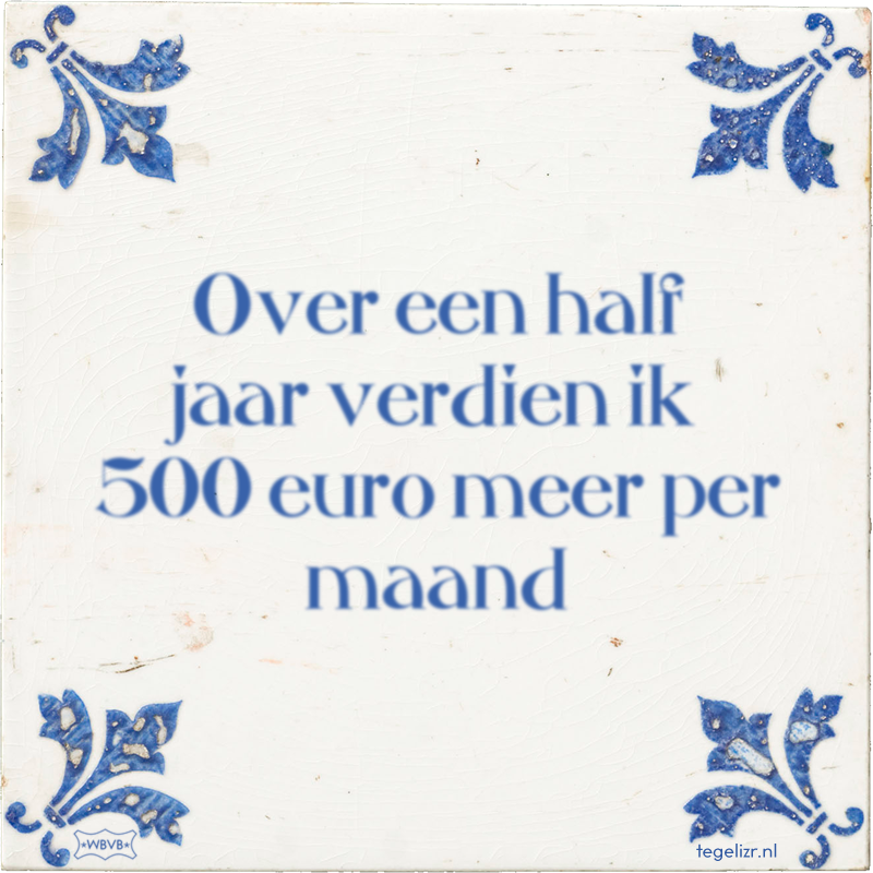 Over een half jaar verdien ik 500 euro meer per maand - Online tegeltjes bakken