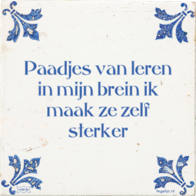 Paadjes van leren in mijn brein ik maak ze zelf sterker - Online tegeltjes bakken