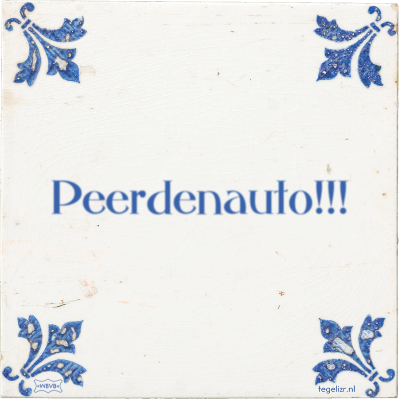 Peerdenauto!!! - Online tegeltjes bakken