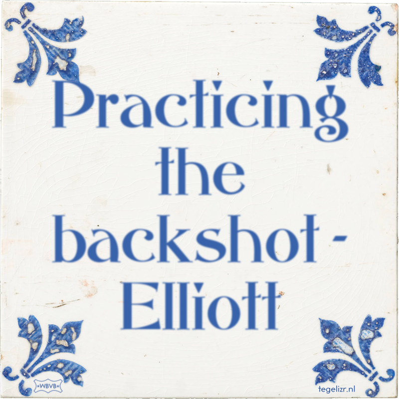 Practicing the backshot - Elliott - Online tegeltjes bakken