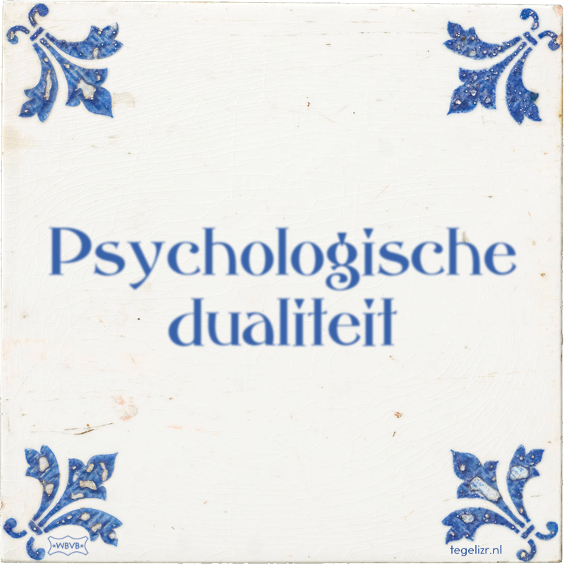 Psychologische dualiteit - Online tegeltjes bakken