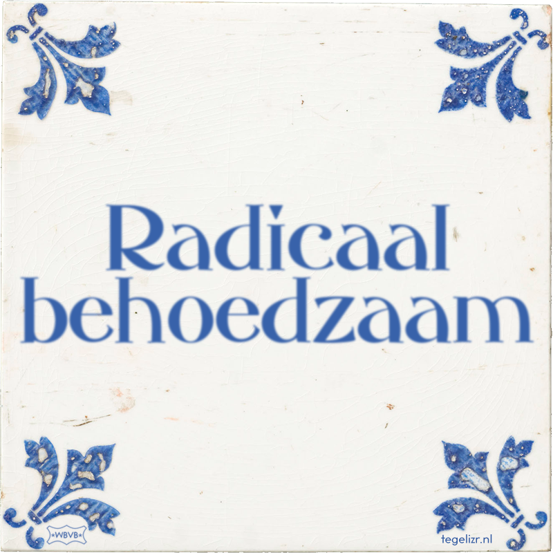 Radicaal behoedzaam - Online tegeltjes bakken