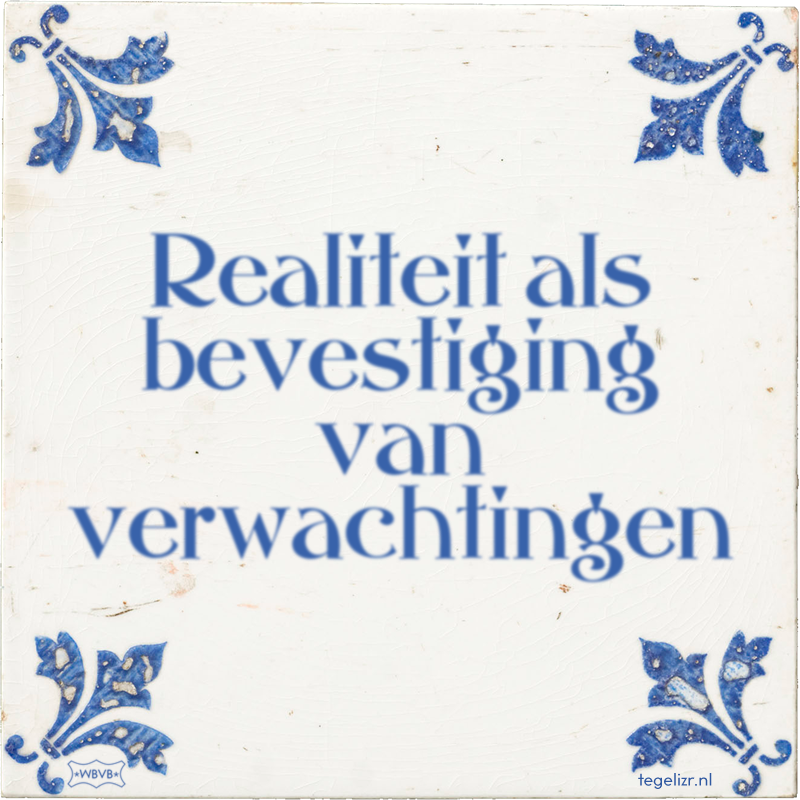 Realiteit als bevestiging van verwachtingen - Online tegeltjes bakken