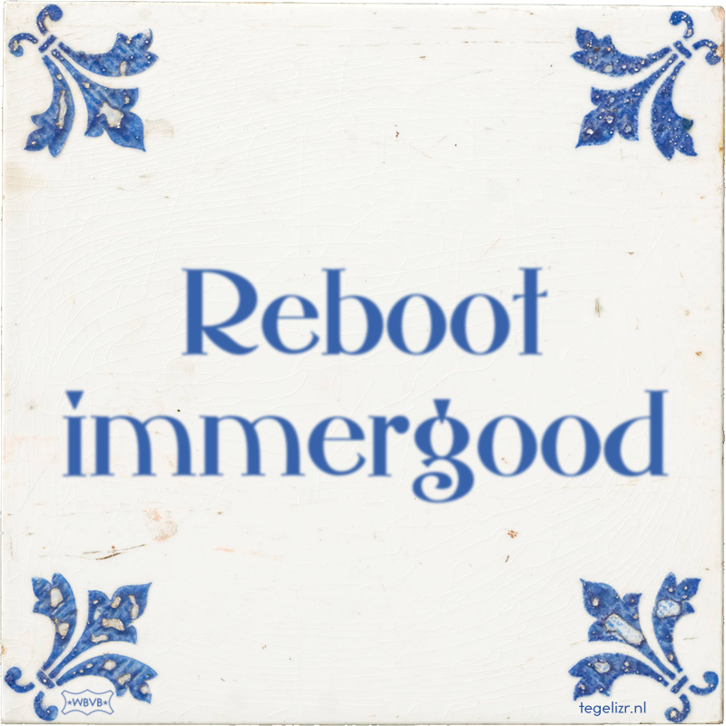 Reboot immergood - Online tegeltjes bakken