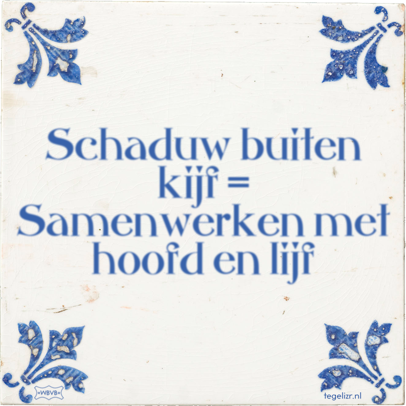 Schaduw buiten kijf = Samenwerken met hoofd en lijf - Online tegeltjes bakken