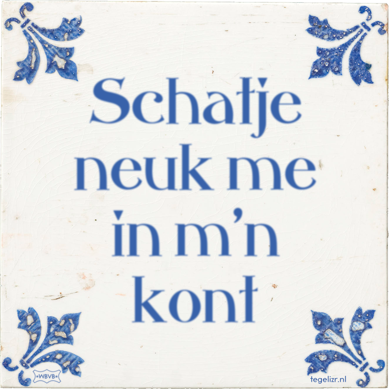 Schatje neuk me in m'n kont - Online tegeltjes bakken