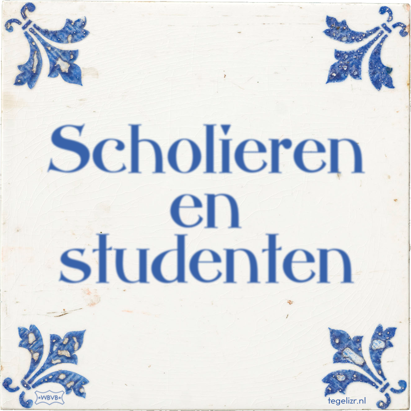 Scholieren en studenten - Online tegeltjes bakken