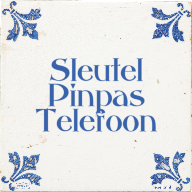 Sleutel Pinpas Telefoon - Online tegeltjes bakken