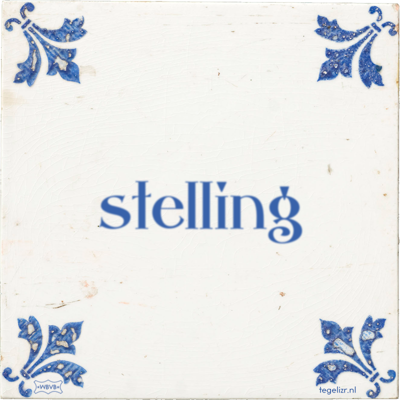 stelling - Online tegeltjes bakken
