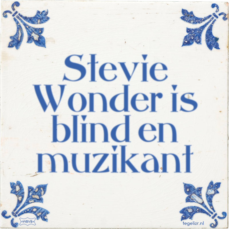 Stevie Wonder is blind en muzikant - Online tegeltjes bakken