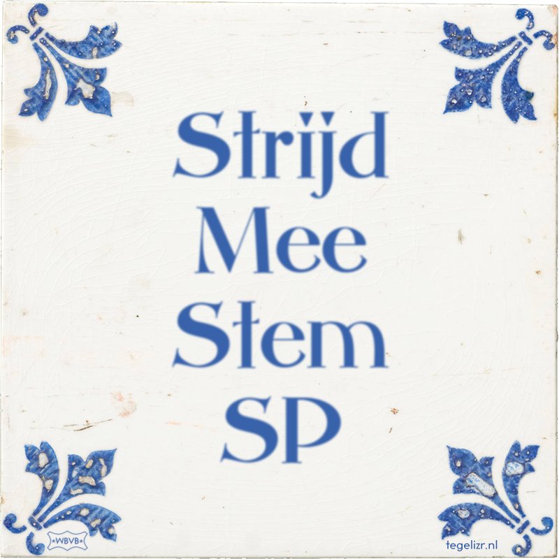 Strijd Mee Stem SP - Online tegeltjes bakken