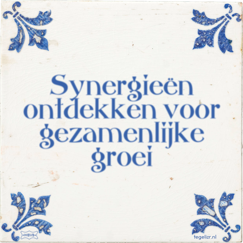 Synergieën ontdekken voor gezamenlijke groei - Online tegeltjes bakken