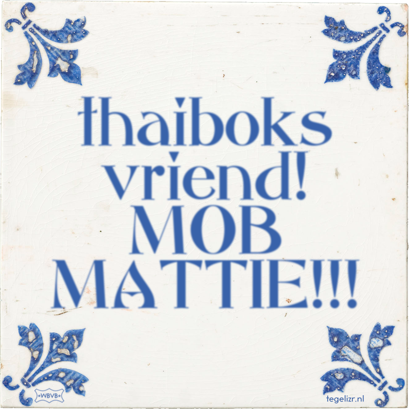 thaiboks vriend! MOB MATTIE!!! - Online tegeltjes bakken