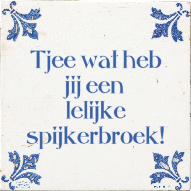 Tjee wat heb jij een lelijke spijkerbroek! - Online tegeltjes bakken