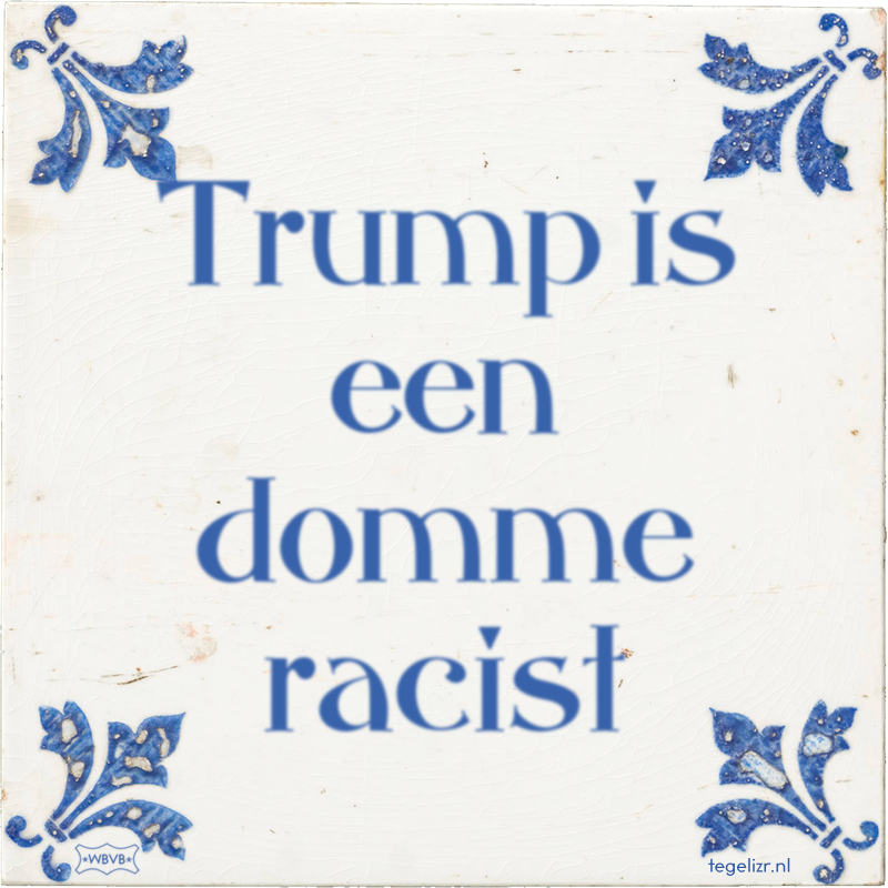 Trump is een domme racist - Online tegeltjes bakken