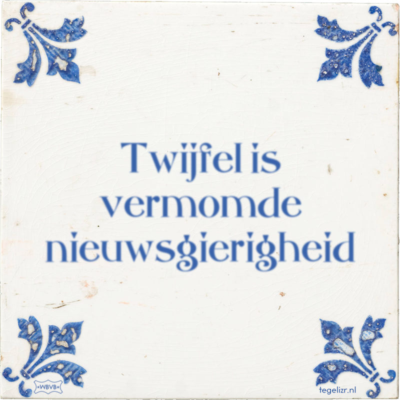 Twijfel is vermomde nieuwsgierigheid - Online tegeltjes bakken