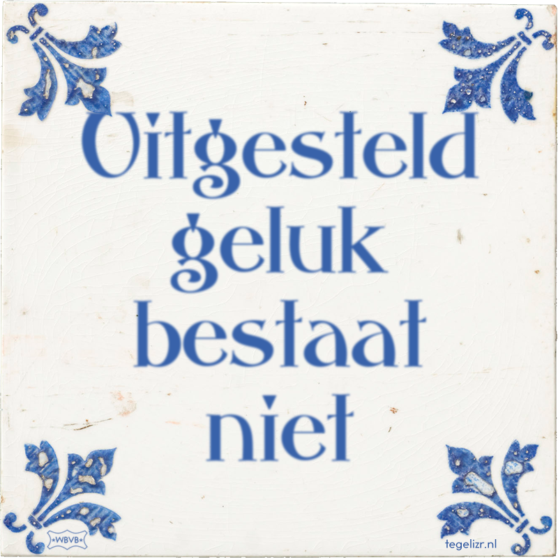 Uitgesteld geluk bestaat niet - Online tegeltjes bakken