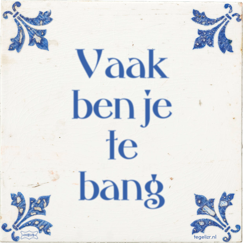 Vaak ben je te bang - Online tegeltjes bakken