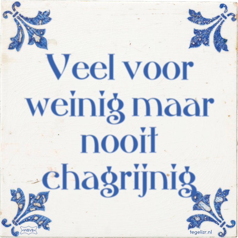 Veel voor weinig maar nooit chagrijnig - Online tegeltjes bakken