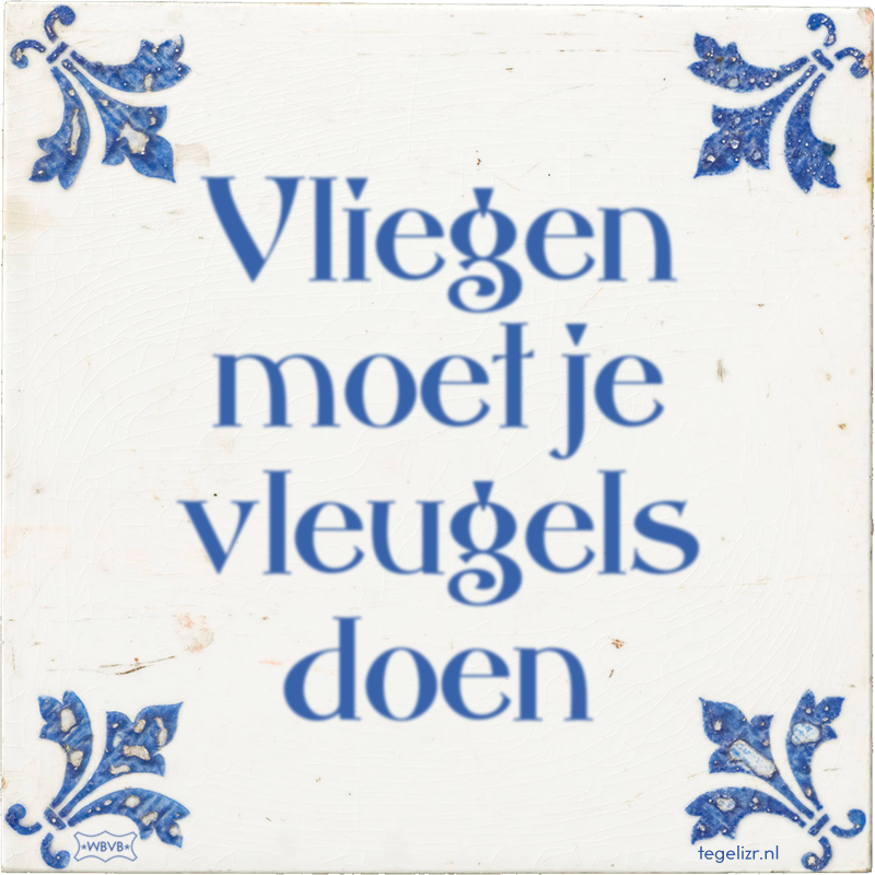 Vliegen moet je vleugels doen - Online tegeltjes bakken