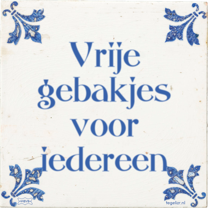 Vrije gebakjes voor iedereen - Online tegeltjes bakken