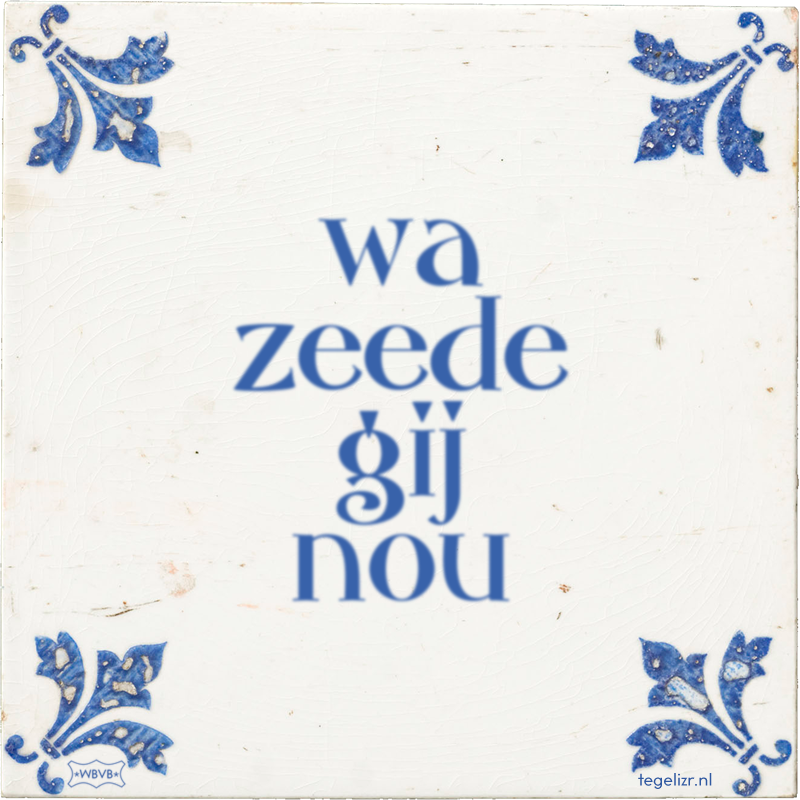 wa zeede gij nou - Online tegeltjes bakken