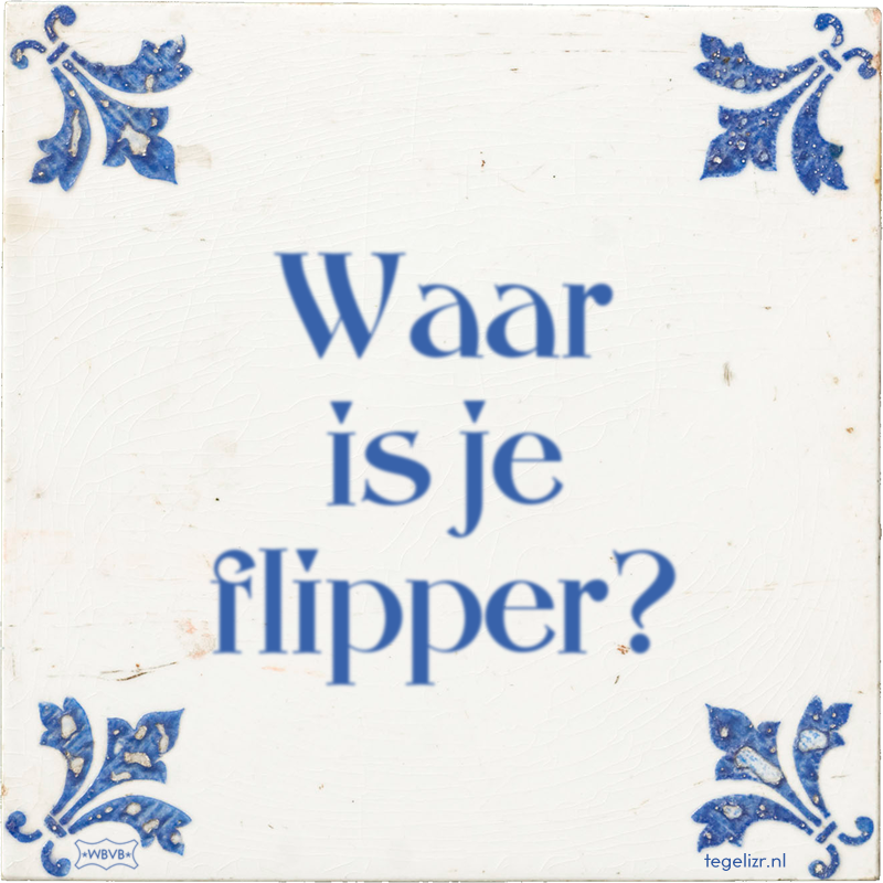 Waar is je flipper? - Online tegeltjes bakken