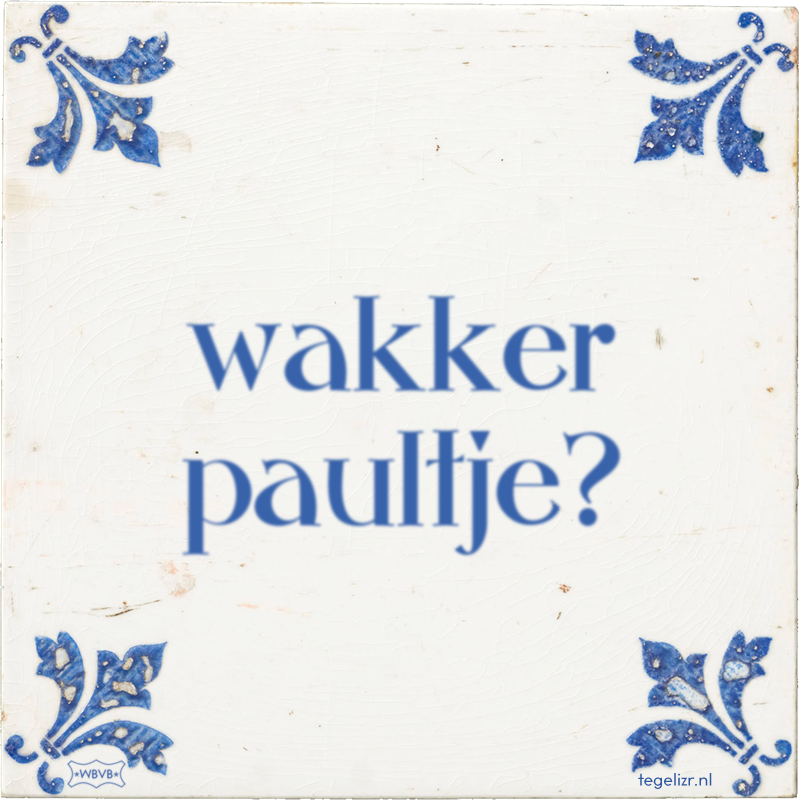 wakker paultje? - Online tegeltjes bakken