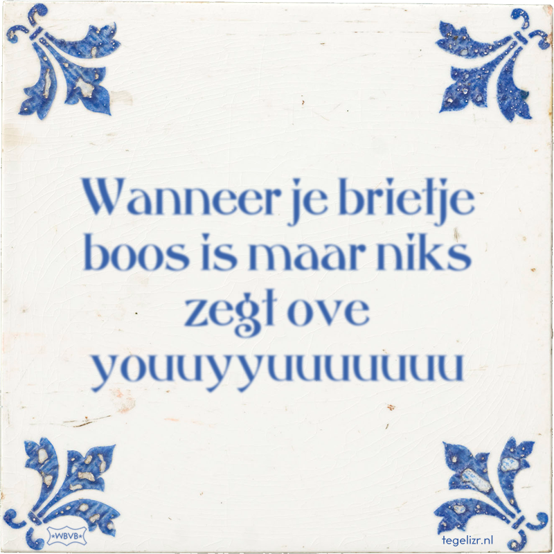 Wanneer je brietje boos is maar niks zegt ove youuyyuuuuuuu - Online tegeltjes bakken