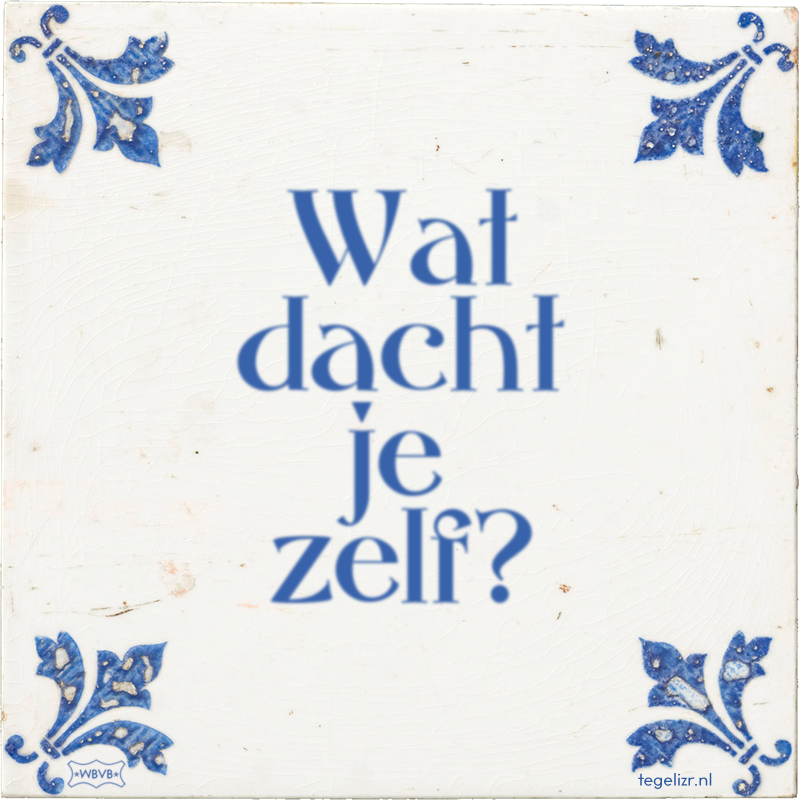 Wat dacht je zelf? - Online tegeltjes bakken