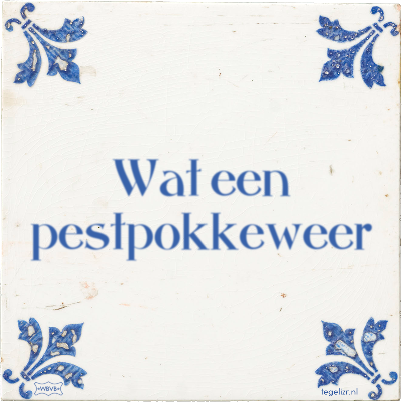 Wat een pestpokkeweer - Online tegeltjes bakken