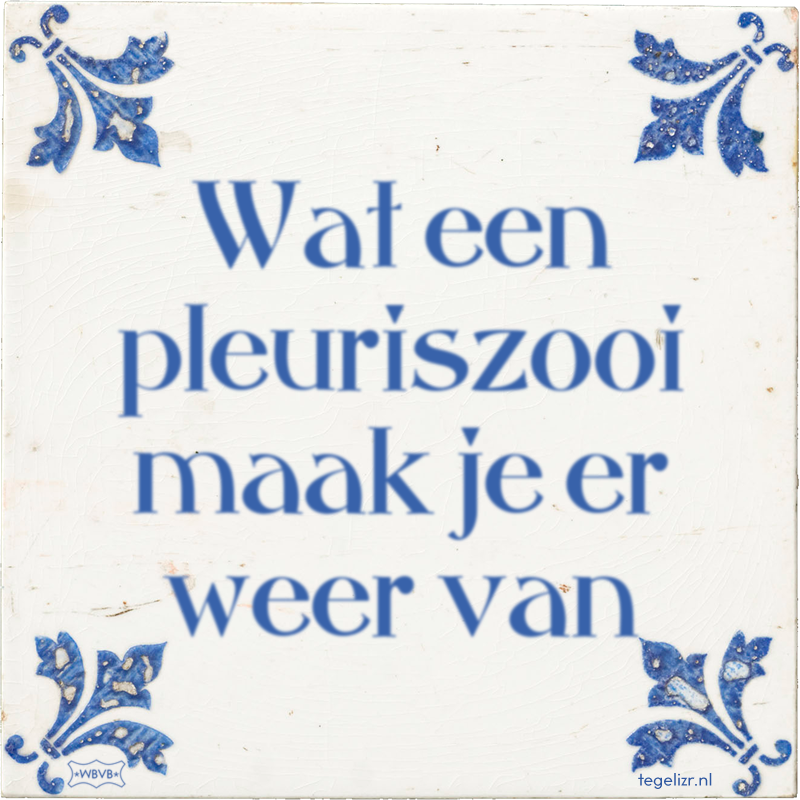 Wat een pleuriszooi maak je er weer van - Online tegeltjes bakken