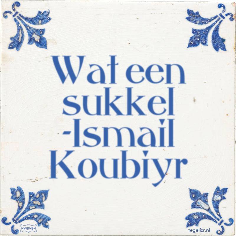 Wat een sukkel -Ismail Koubiyr - Online tegeltjes bakken