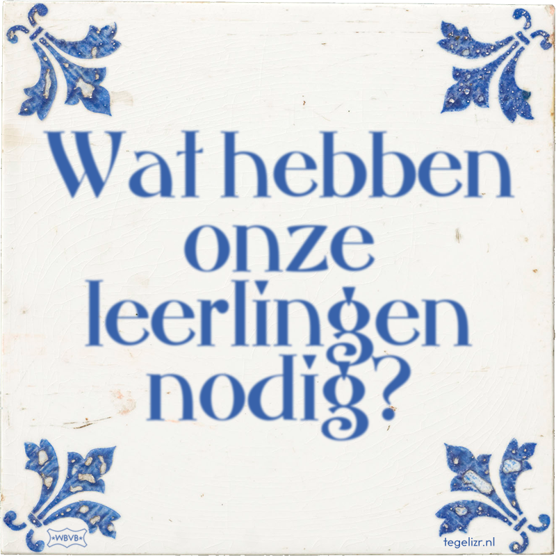 Wat hebben onze leerlingen nodig? - Online tegeltjes bakken
