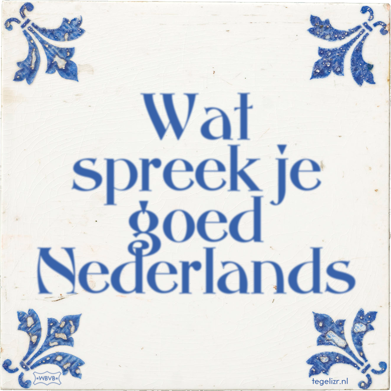 Wat spreek je goed Nederlands - Online tegeltjes bakken