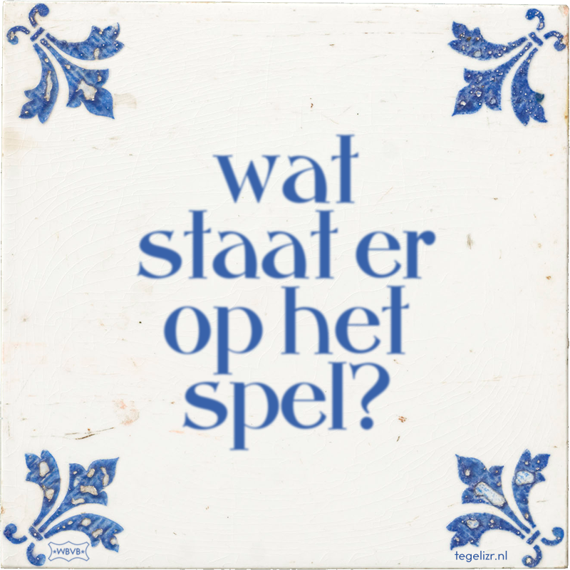 wat staat er op het spel? - Online tegeltjes bakken