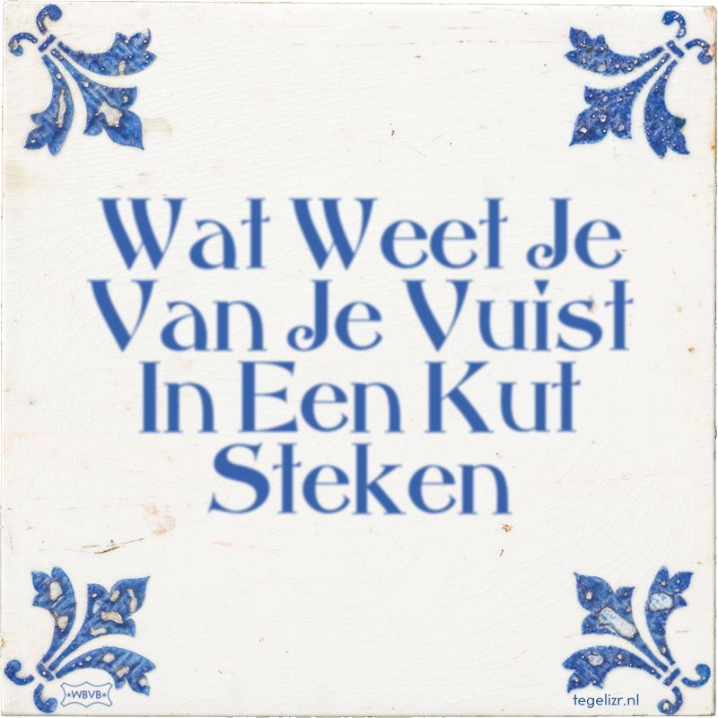 Wat Weet Je Van Je Vuist In Een Kut Steken - Online tegeltjes bakken