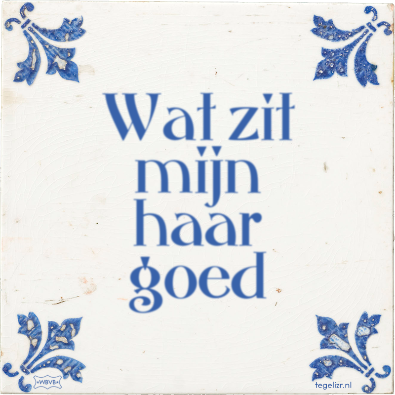 Wat zit mijn haar goed - Online tegeltjes bakken