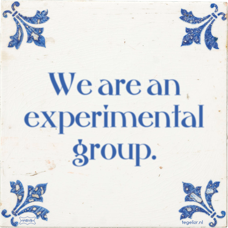 We are an experimental group. - Online tegeltjes bakken