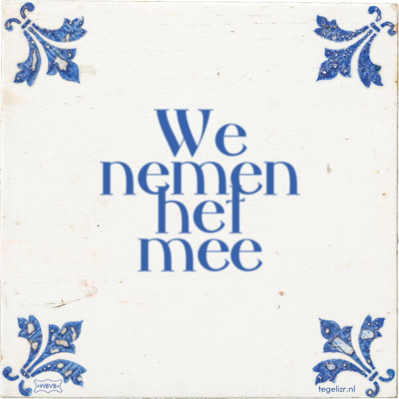 We nemen het mee - Online tegeltjes bakken