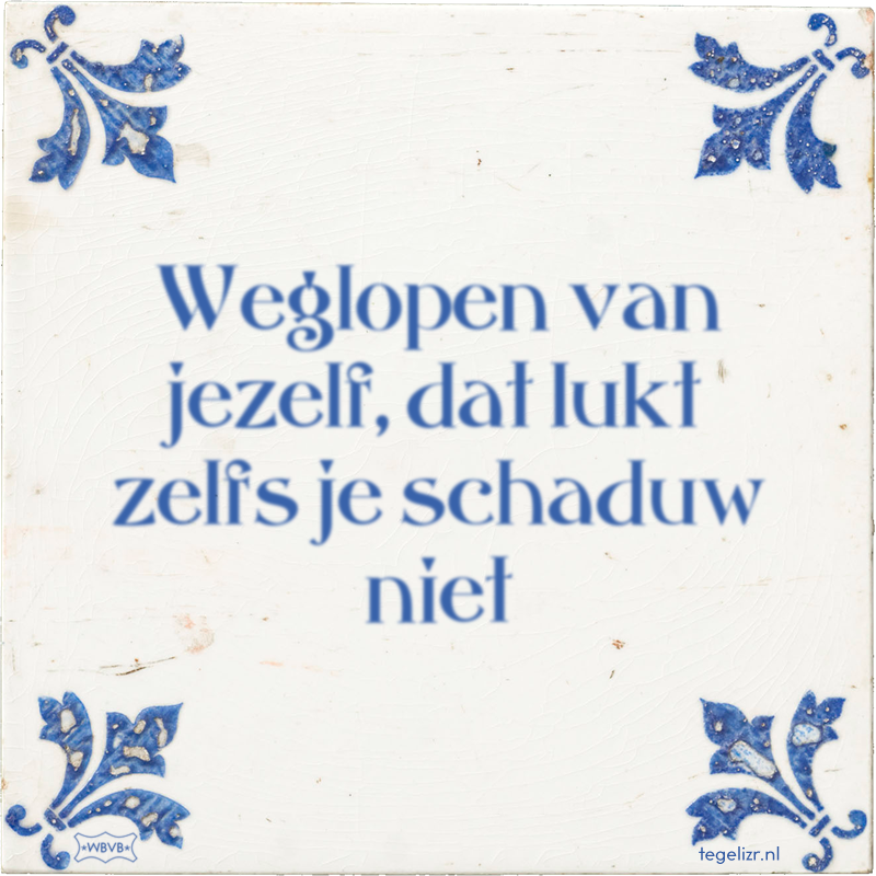 Weglopen van jezelf, dat lukt zelfs je schaduw niet - Online tegeltjes bakken