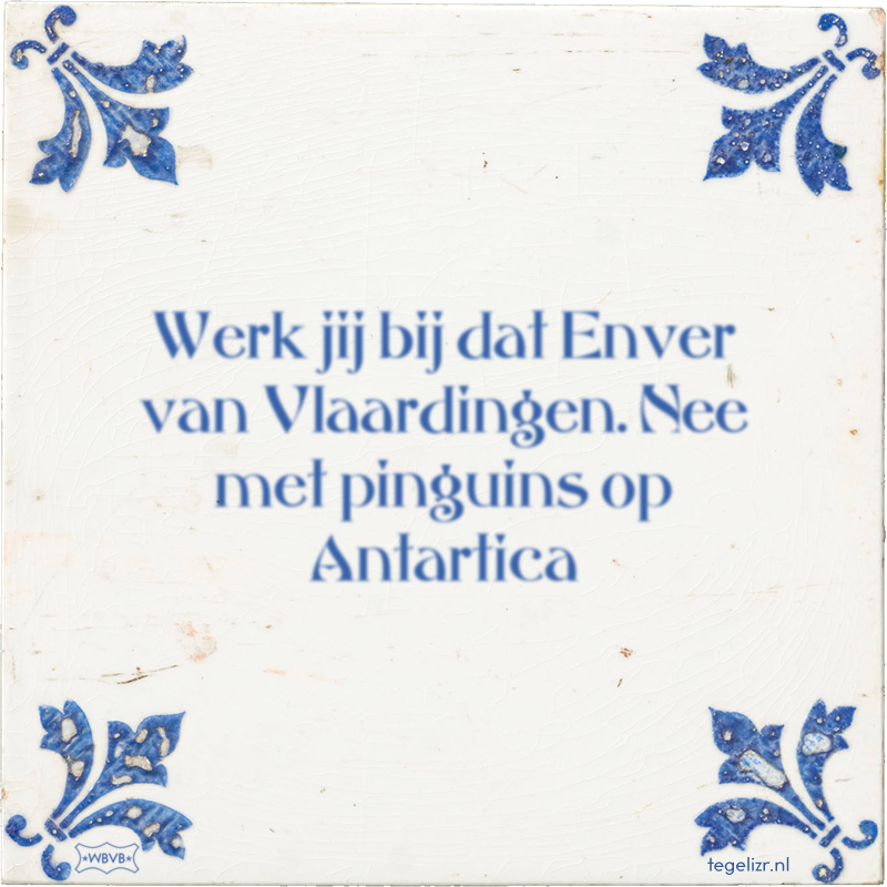 Werk jij bij dat Enver van Vlaardingen. Nee met pinguins op Antartica - Online tegeltjes bakken