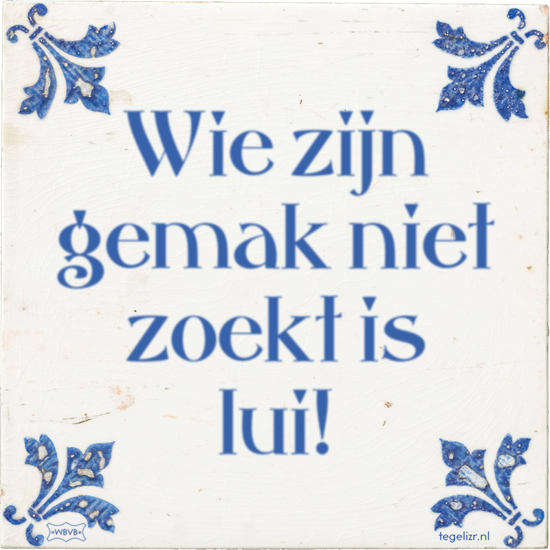 Wie zijn gemak niet zoekt is lui! - Online tegeltjes bakken
