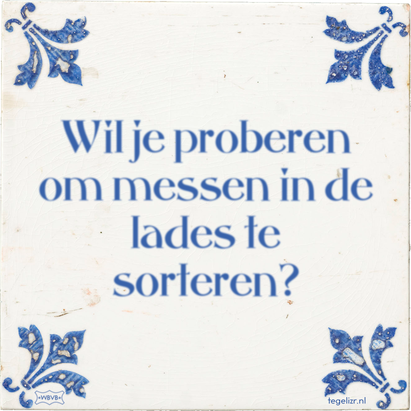 Wil je proberen om messen in de lades te sorteren? - Online tegeltjes bakken