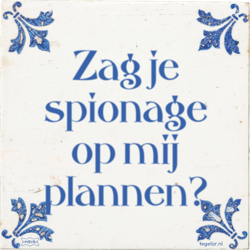 Zag je spionage op mij plannen? - Online tegeltjes bakken