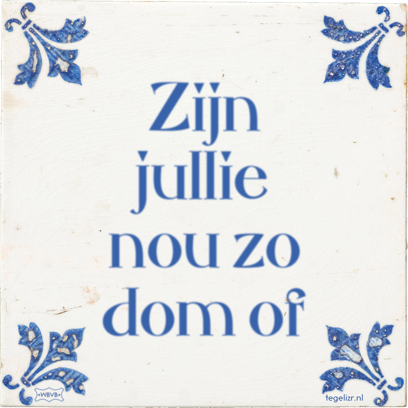 Zijn jullie nou zo dom of - Online tegeltjes bakken