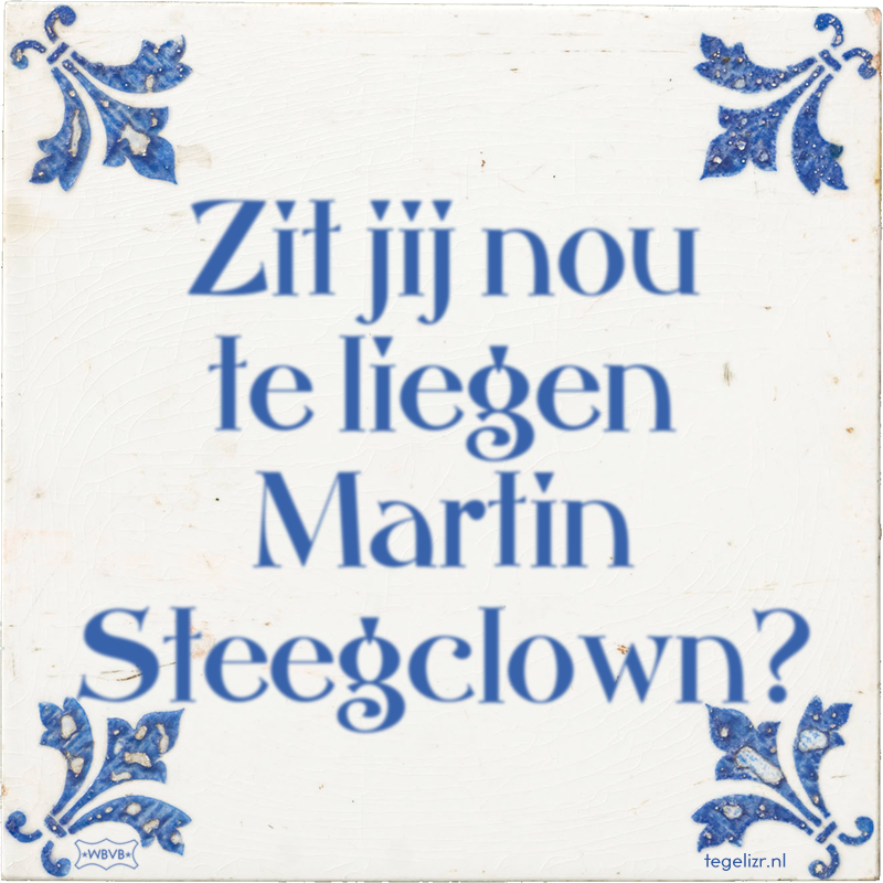 Zit jij nou te liegen Martin Steegclown? - Online tegeltjes bakken
