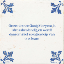 Onze nieuwe Goog Meryem is stressbestendig en wordt daarom niet spiegies leip van ons team - 2 keer bekeken